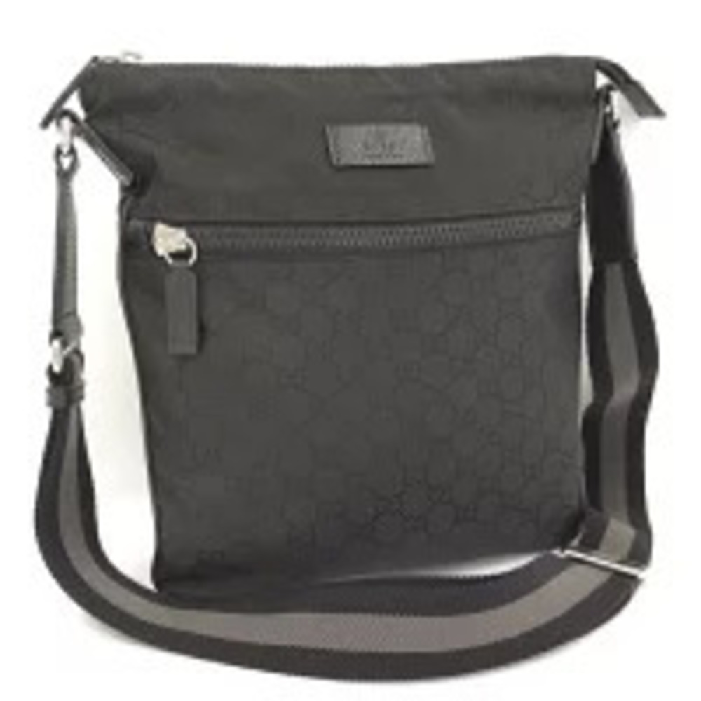 GUCCI Shoulder Bag GG Logo Canvas Black